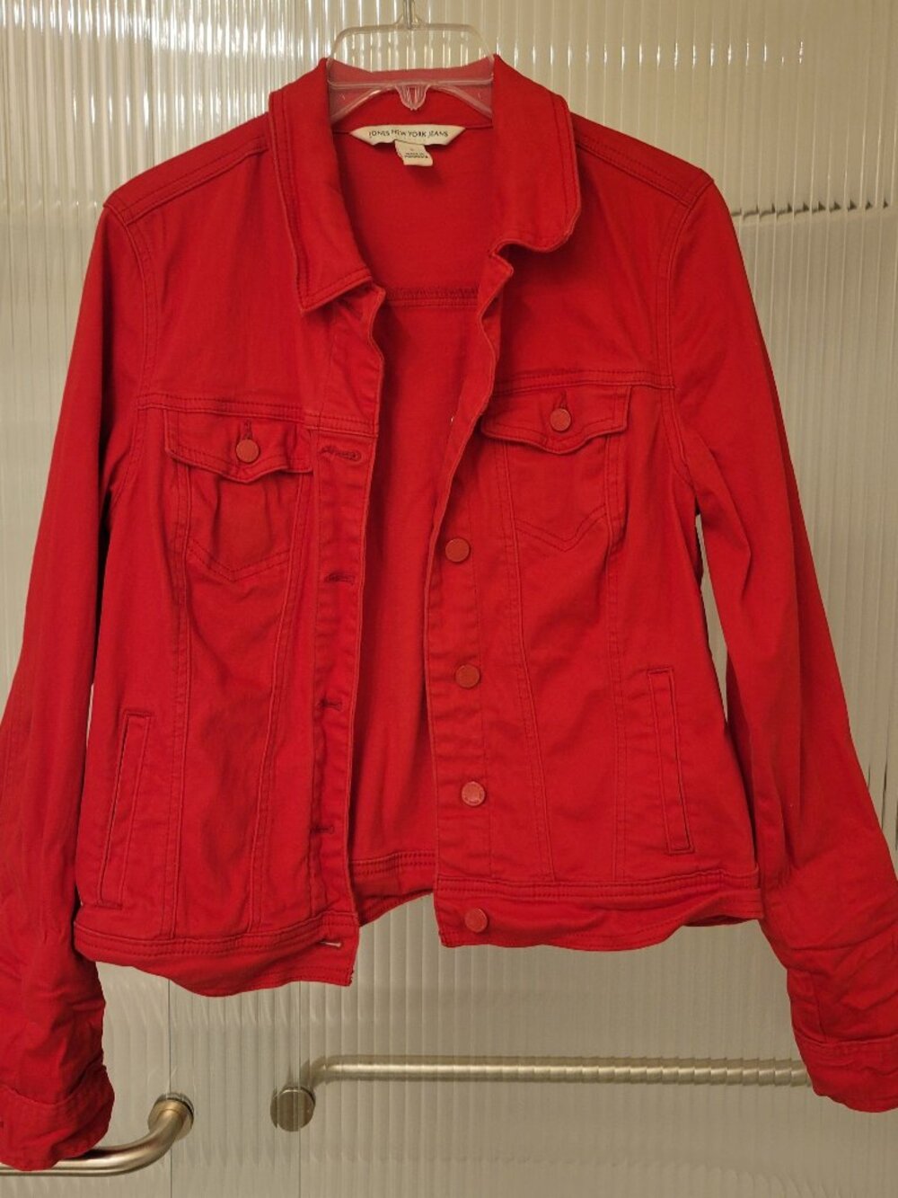 Jones New York Signature Women's Casual cotton Spandex Jacket sz. small Red